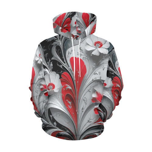 Falcon Bloom Art Nouveau Elegance All Over Print Hoodie for Men (USA Size) (Model H13)