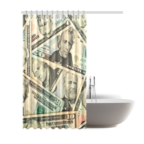 US PAPER CURRENCY Shower Curtain 72"x84"