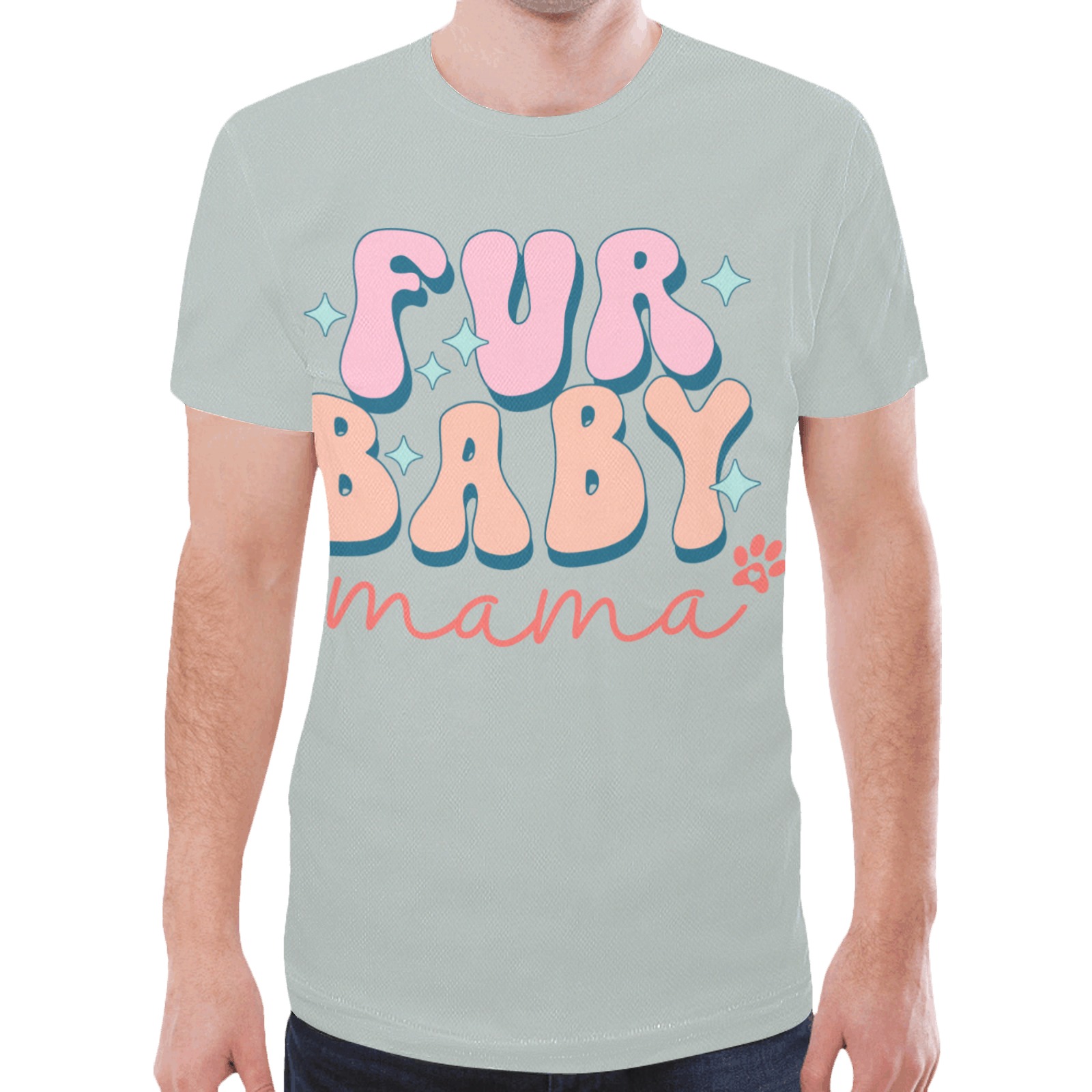 Fur Baby Mama New All Over Print T-shirt for Men (Model T45)