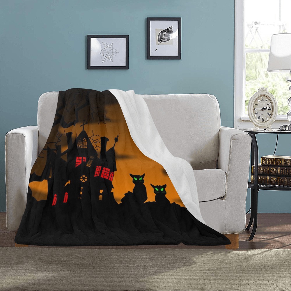 Halloween Cats Ultra-Soft Micro Fleece Blanket 30''x40''