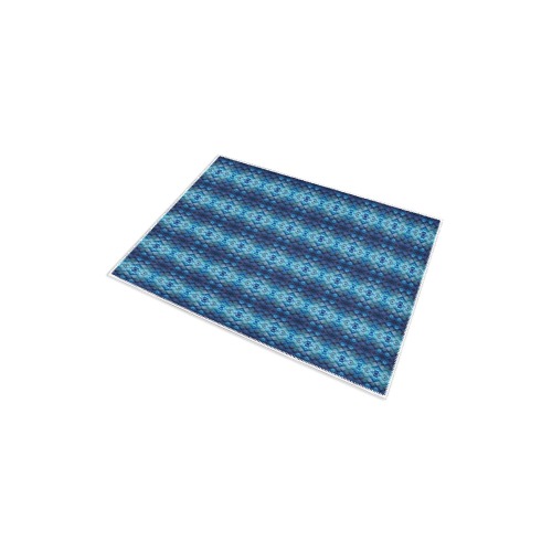 sky blue and dark blue repeating pattern Area Rug 2'7"x 1'8‘’
