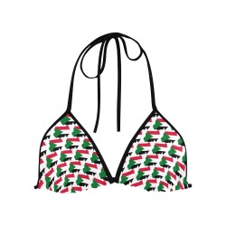 Sudan Flag Maps Custom Bikini Swimsuit Top