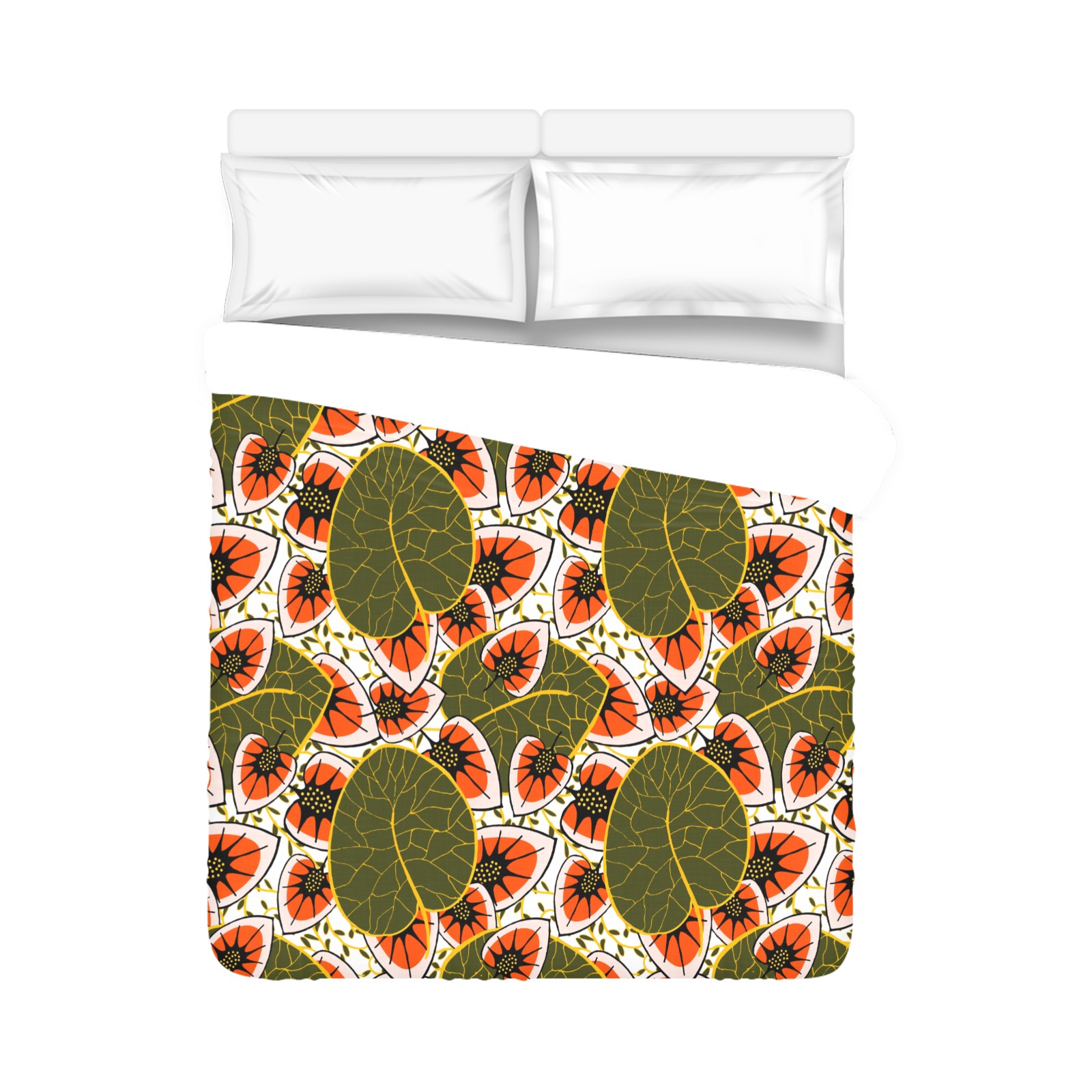 African leaves and flowers Duvet Cover 86"x70" ( All-over-print)