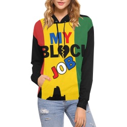 HOODIE MBJ RED Green Yellow All Over Print Hoodie for Women (USA Size) (Model H13)