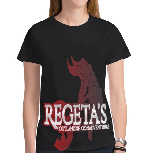 REGETA’S OUTLANDISH CONADVENTURES black red New All Over Print T-shirt for Women (Model T45)
