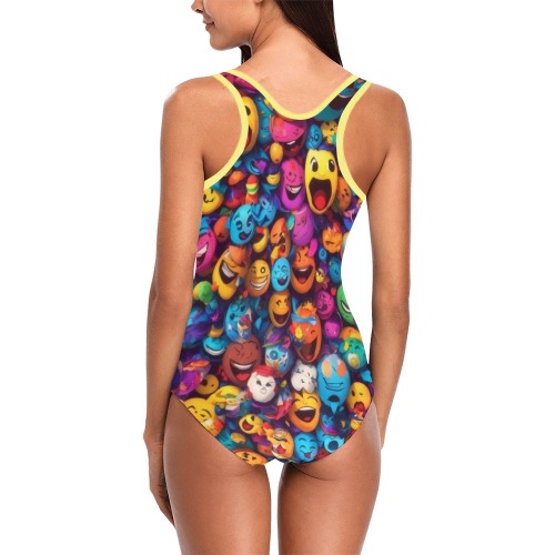 Emoji Vest One Piece Swimsuit (Model S04)