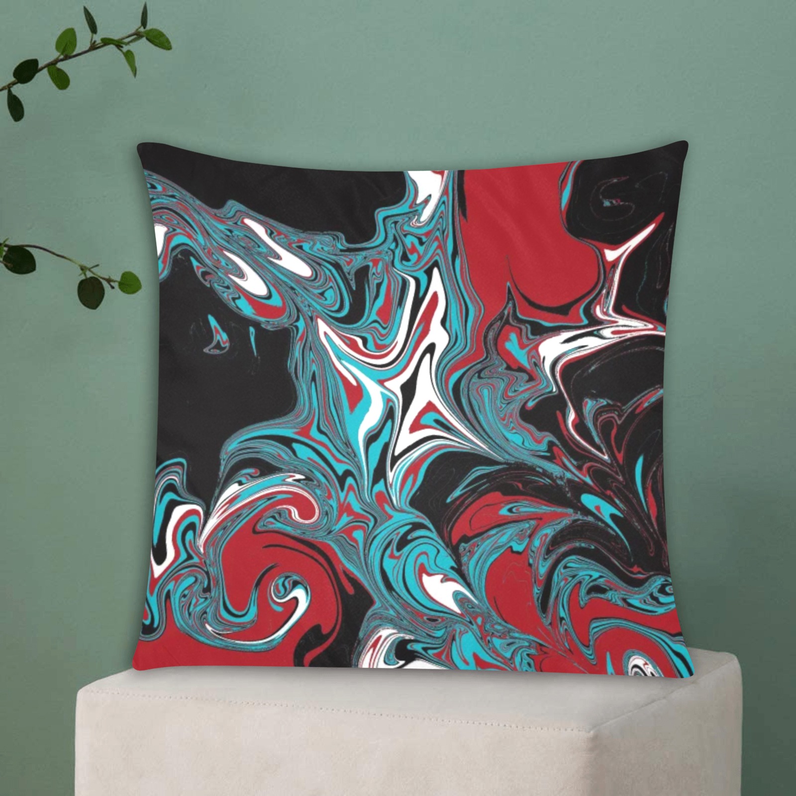 Dark Wave of Colors Custom Zippered Pillow Cases 18"x18" (Two Sides)