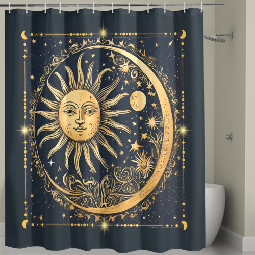 Sun and Moon Shower Curtain Shower Curtain 72" x 72"