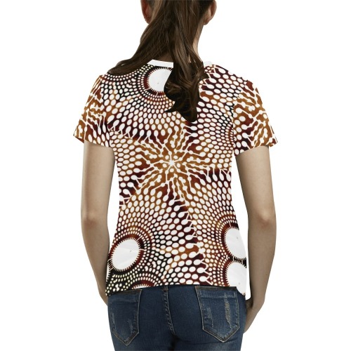 AFRICAN PRINT PATTERN 4 All Over Print T-Shirt for Women (USA Size) (Model T40)