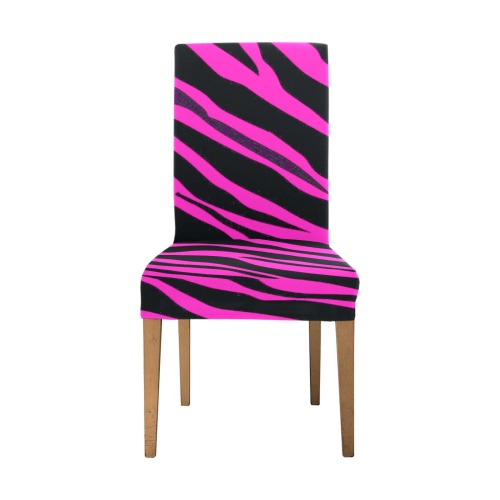 Hot Pink Zebra Stripes Removable Dining Chair Cover