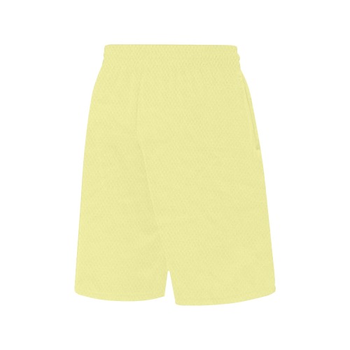 yellow All Over Print Basketball Shorts with Pocket