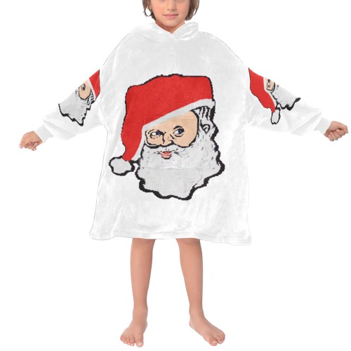 sparkle santa1 Blanket Hoodie for Kids