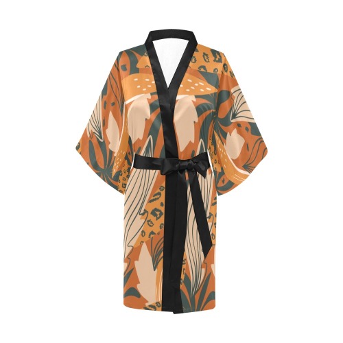 Beautiful Abstract Fall Floral Kimono Robe