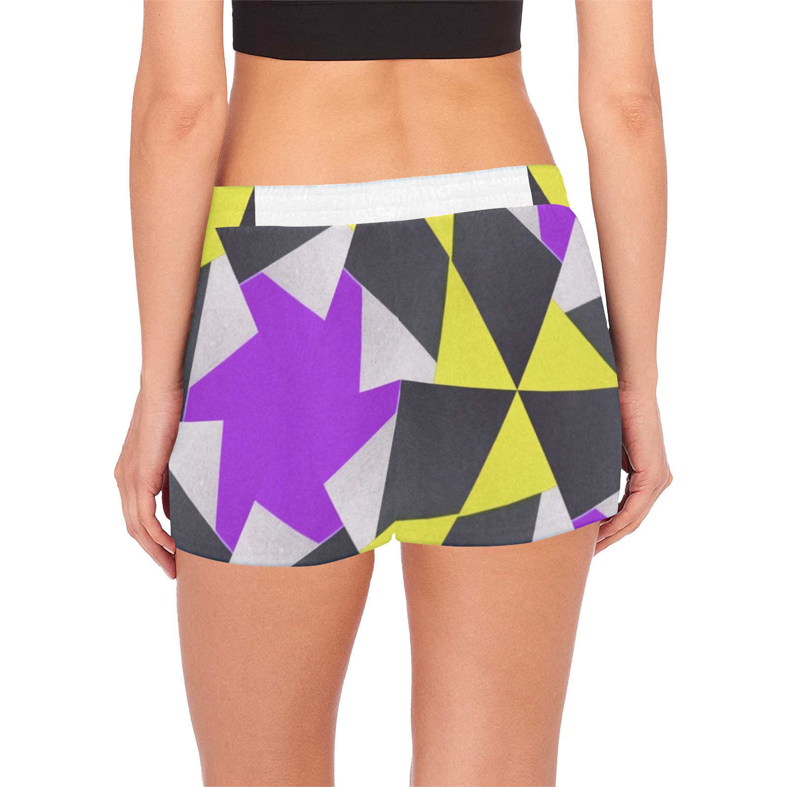 Retro geometric colorful 7D Women's Pajama Shorts
