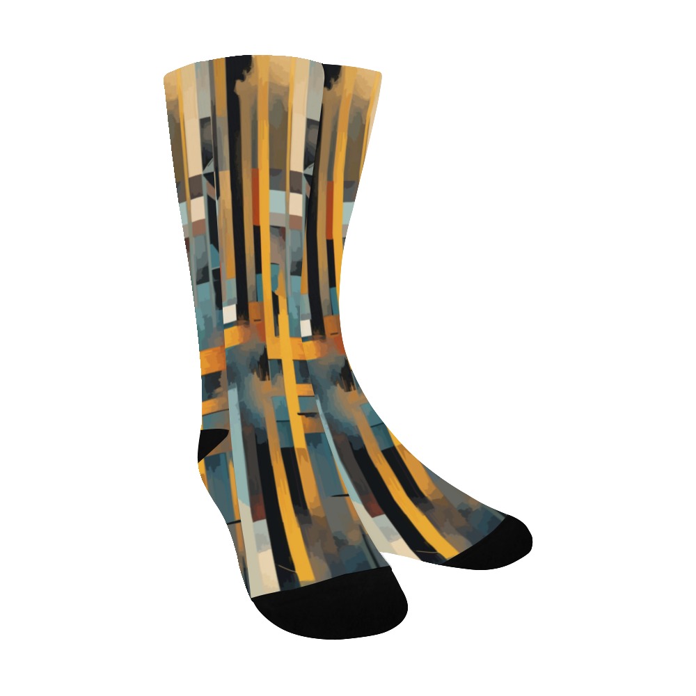 Urbanistic colorful geometric cool abstract art Men's Custom Socks