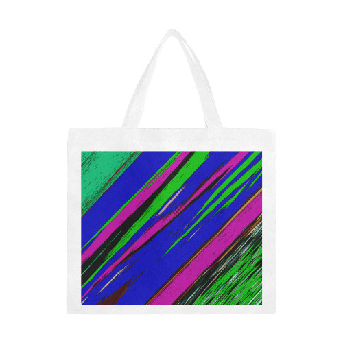 Diagonal Green Blue Purple And Black Abstract Art Canvas Tote Bag/Large (Model 1702)