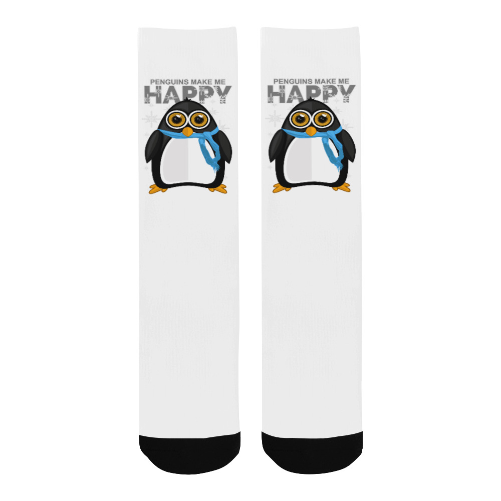 Penguins Make Me Happy Men's Custom Socks