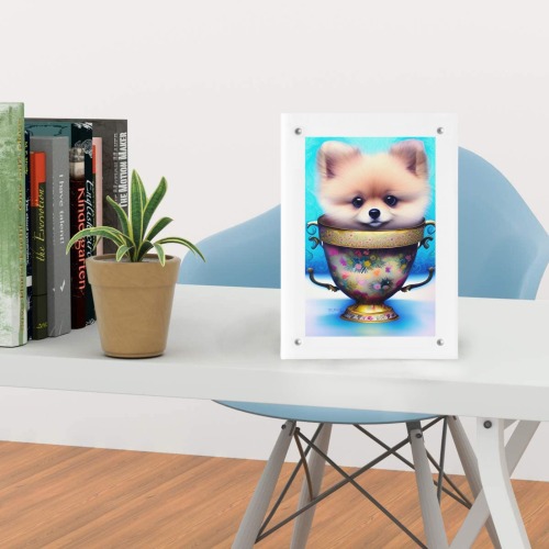 Teacups Puppies 9 Acrylic Magnetic Photo Frame 5"x7"