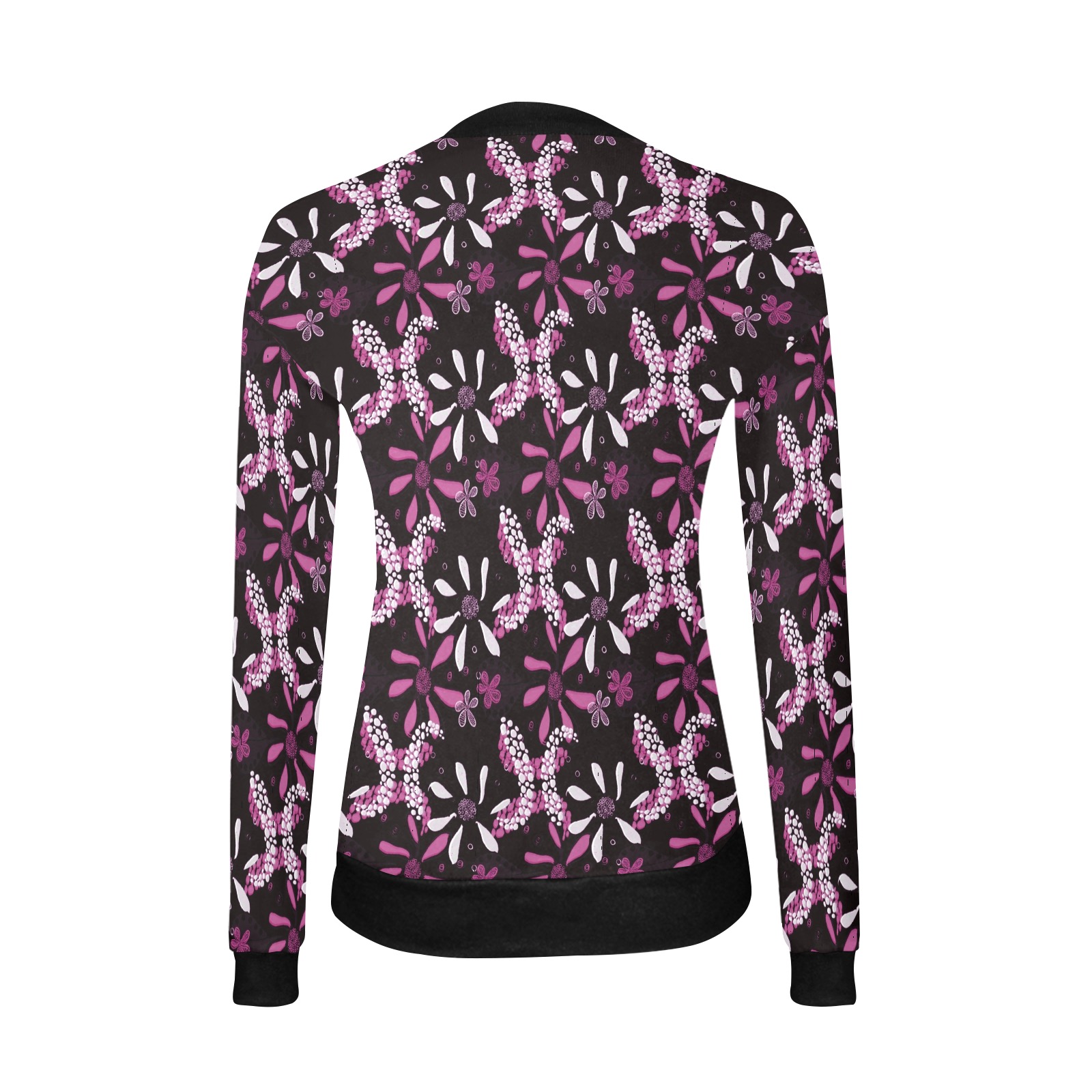 Unique Stylish in Pink Women's All Over Print V-Neck Sweater (Model H48)