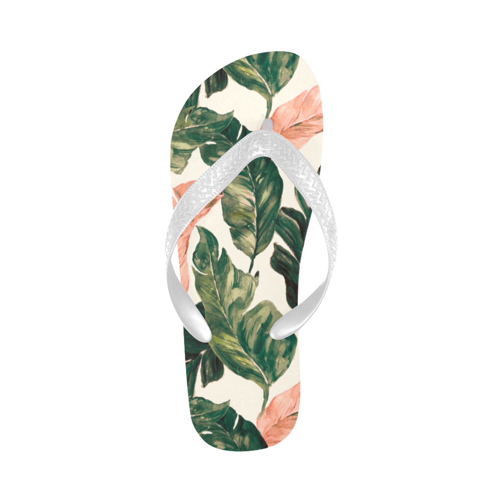 Leaf green & pink Flip Flops for Men/Women (Model 040)