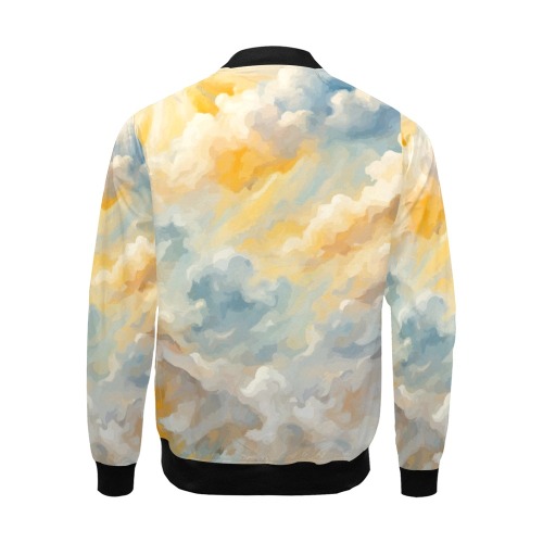 Sun is shining above the colorful clouds cool art All Over Print Bomber Jacket for Men (Model H19)