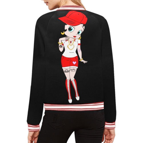 Betty Boop Thug All Over Print Bomber Jacket for Women (Model H21)