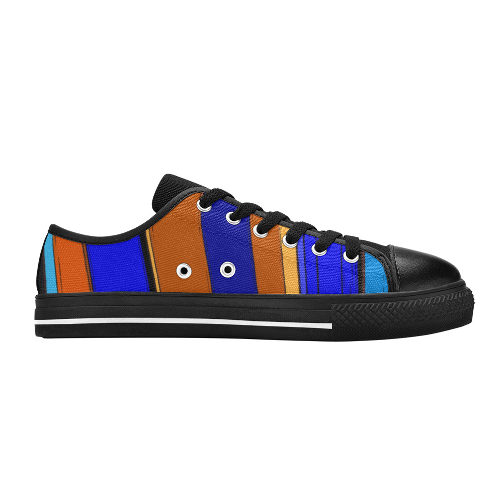 Abstract Blue And Orange 930 Women's Classic Canvas Shoes (Model 018)