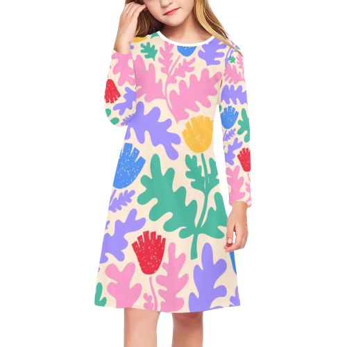 Beige and Purple Retro Flower Framed Art Print (2)