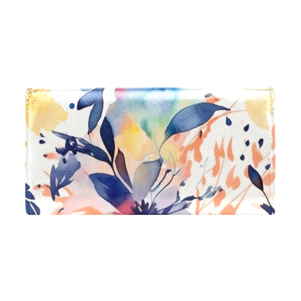 Watercolor-floral-pattern-blooming_12 Women's Flap Wallet (Model 1707)