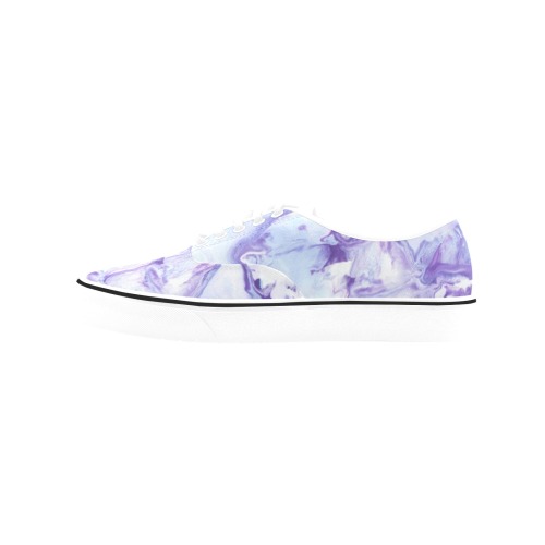 Lavender marbling Classic Women's Canvas Low Top Shoes (Model E001-4)