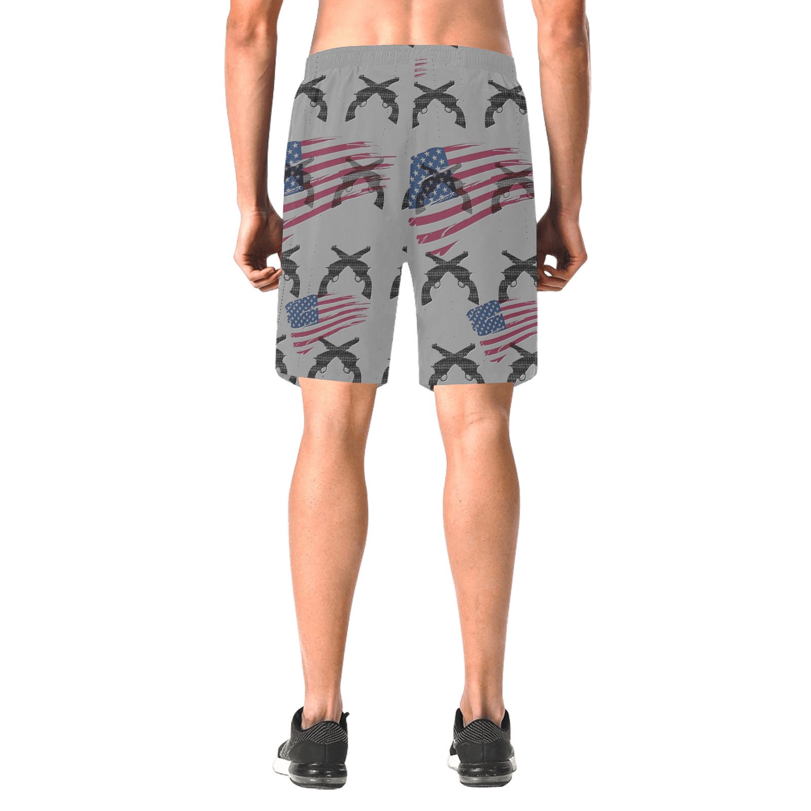 American Theme print 33A272CC-E0B9-4F3E-8D91-1D10085057D4 Men's All Over Print Elastic Beach Shorts (Model L20)
