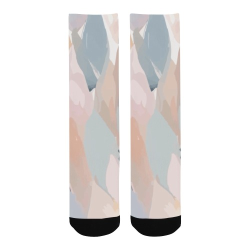 Elegant abstract shapes of soft pink, blue colors Men's Custom Socks
