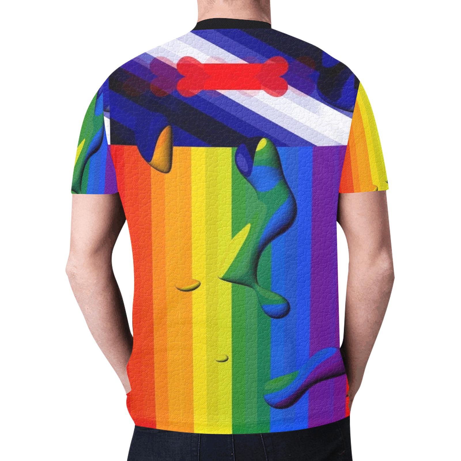 Puppy Pride Flag Pop Art by Nico Bielow New All Over Print T-shirt for Men (Model T45)