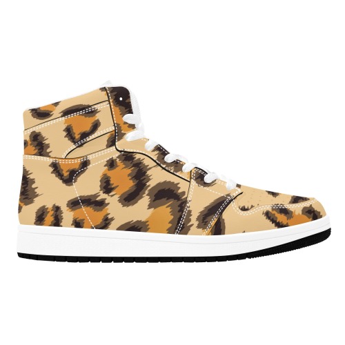 Sneakers Leopard Pattern.jpg Men's High Top Sneakers (Model 20042)