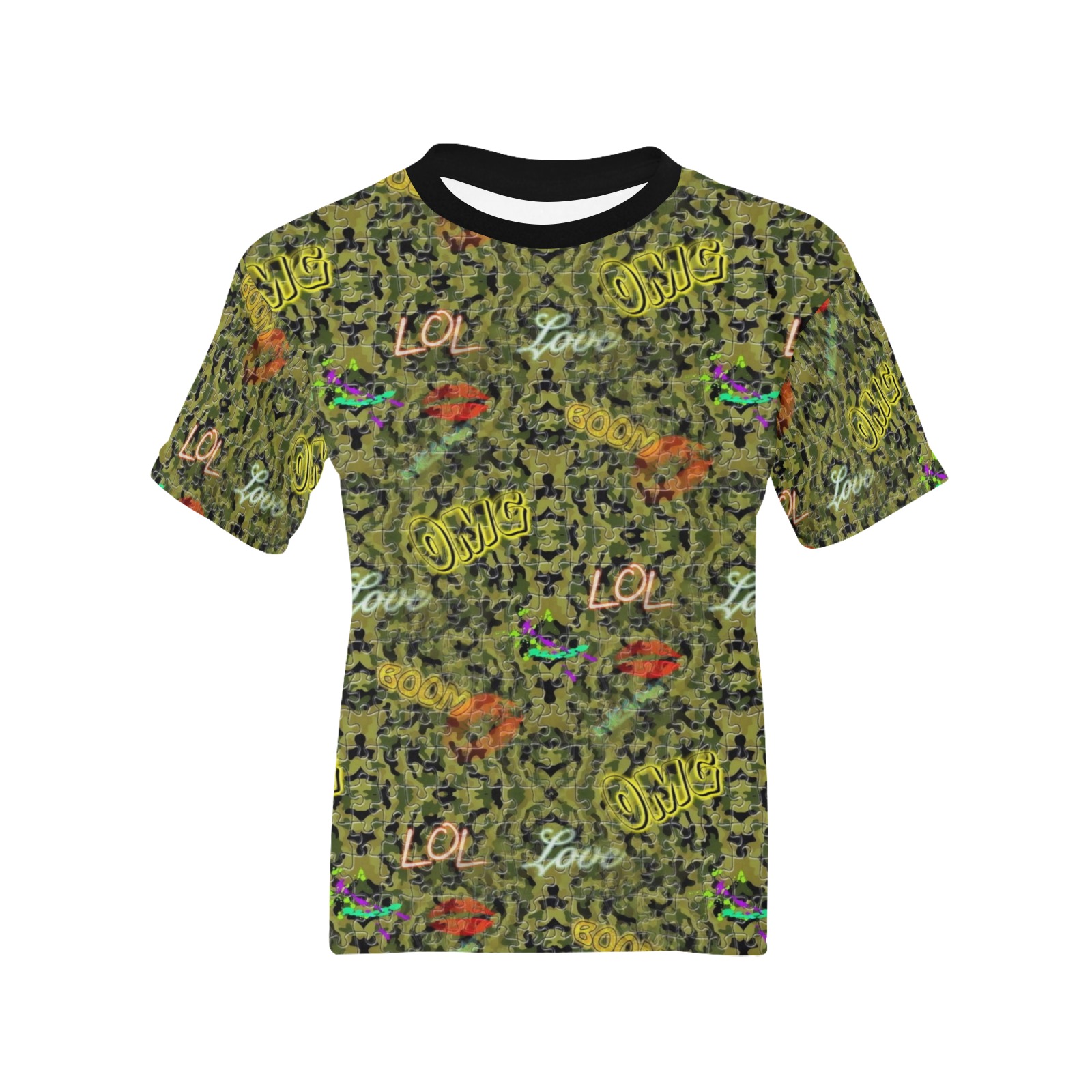 Camouflage Pop Art by Nico Bielow Kids' All Over Print T-shirt (Model T65)