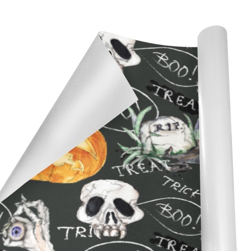 Scary Halloween Pattern Gift Wrapping Paper 58"x 23" (2 Rolls)