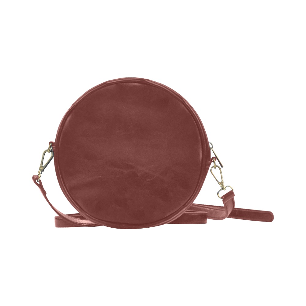 Pink bow bunny brown shoulder bag Round Sling Bag (Model 1647)