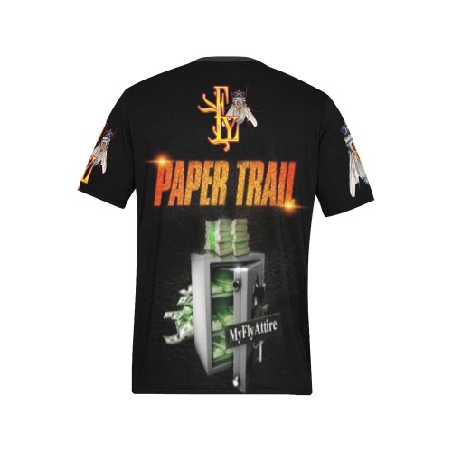 Paper Trail Collectable Fly Men's All Over Print T-Shirt (Solid Color Neck) (Model T63)