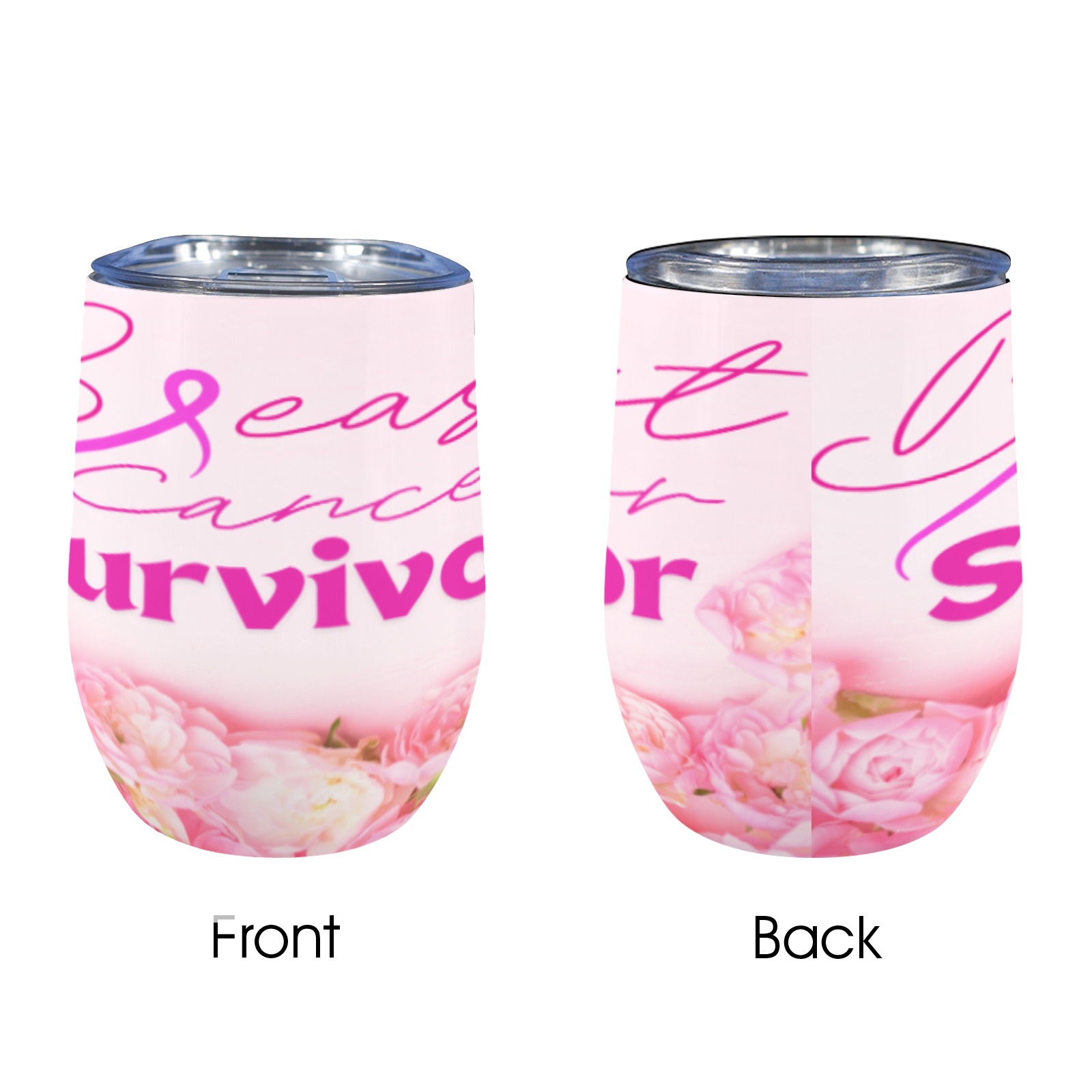 Breast Cancer Awareness Wine Tumbler 12oz Wine Tumbler