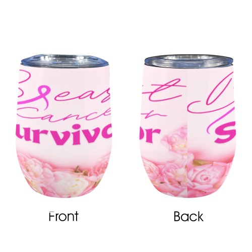 Breast Cancer Awareness Wine Tumbler 12oz Wine Tumbler