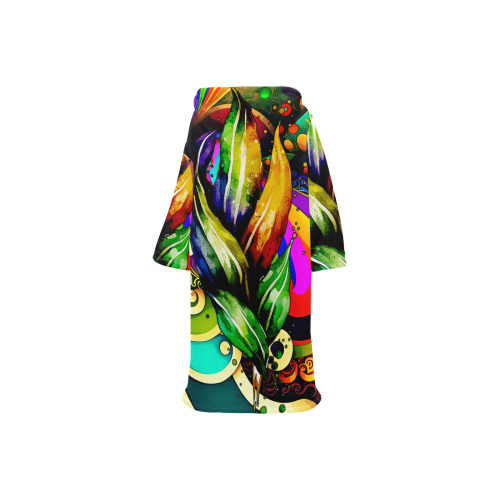 Mardi Gras Colorful New Orleans Blanket Robe with Sleeves for Kids