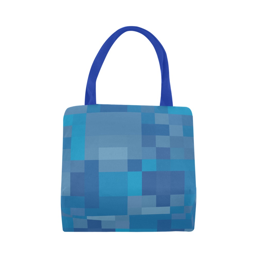 Blue Color Blocks Canvas Tote Bag (Model 1657)