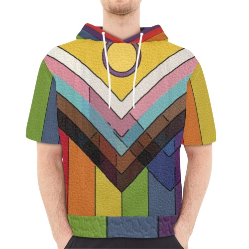 Lbgtq plus Pop Art by Nico Bielow Men's Short Sleeve Fleece Hoodie (Model H54)