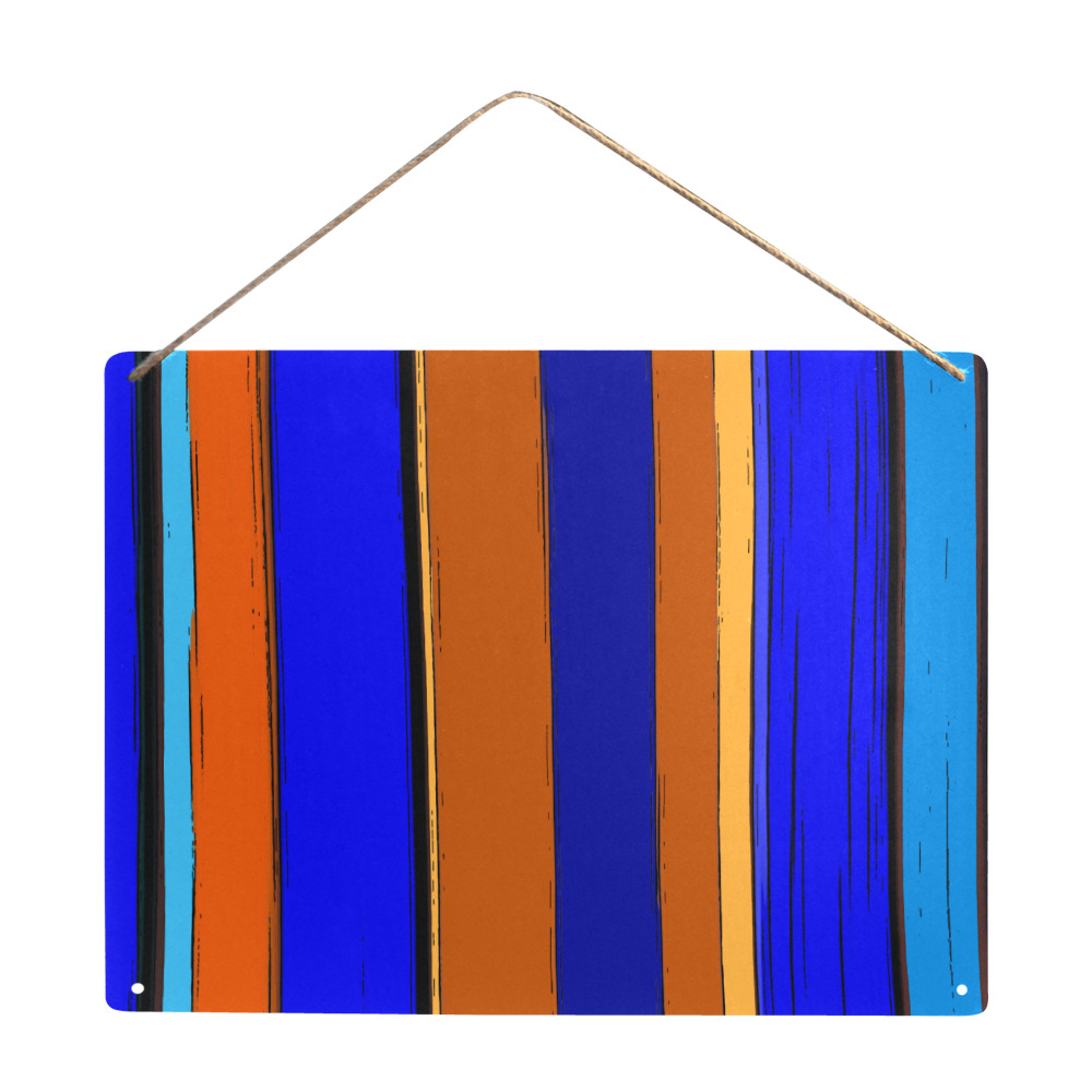 Abstract Blue And Orange 930 Metal Tin Sign 16"x12"