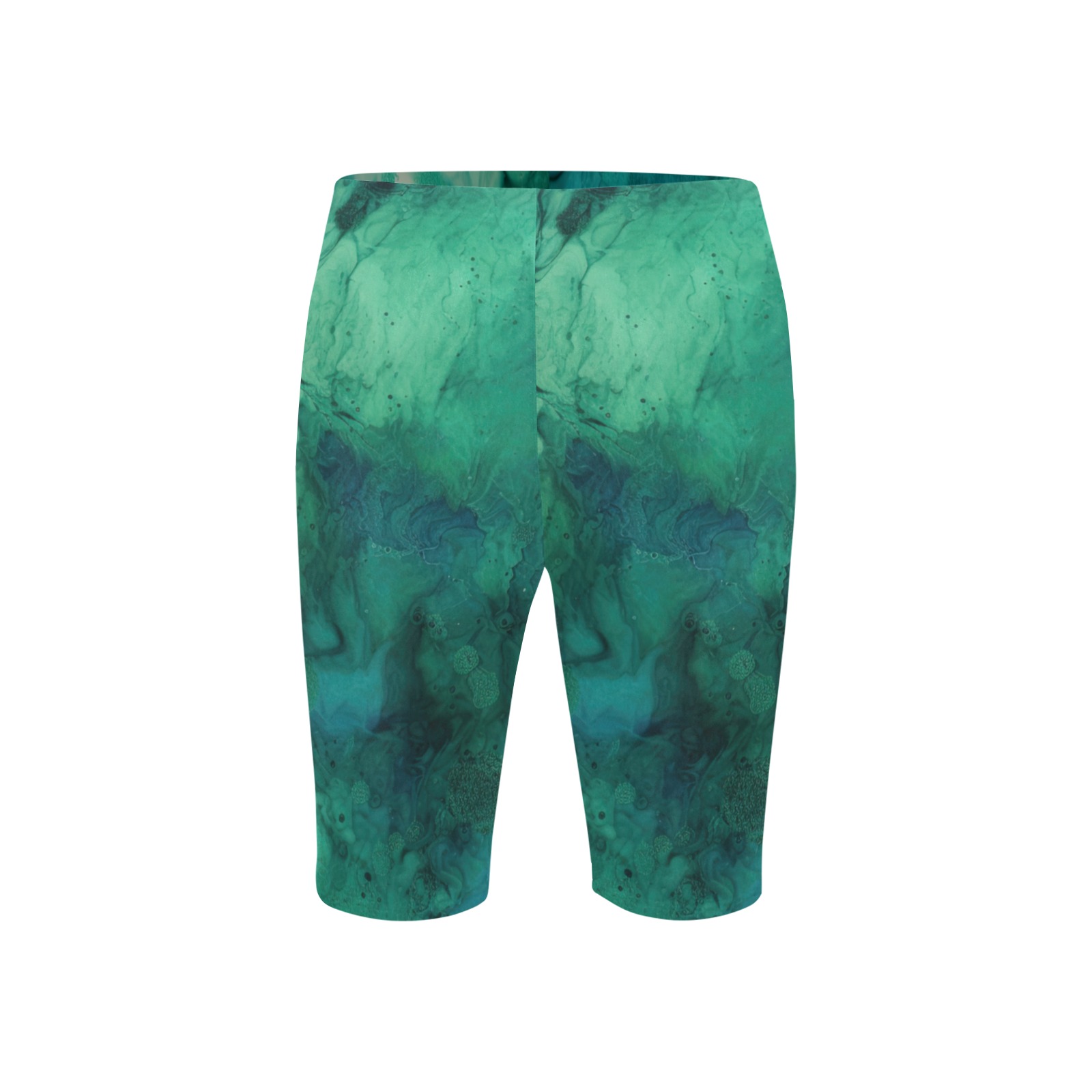 CG_a_green_and_blue_textured_surface_in_the_style_of_fluid_ink__8ea3f316-602e-4f64-bcf8-c283f84ca5b3 Men's Knee Length Swimming Trunks (Model L58)