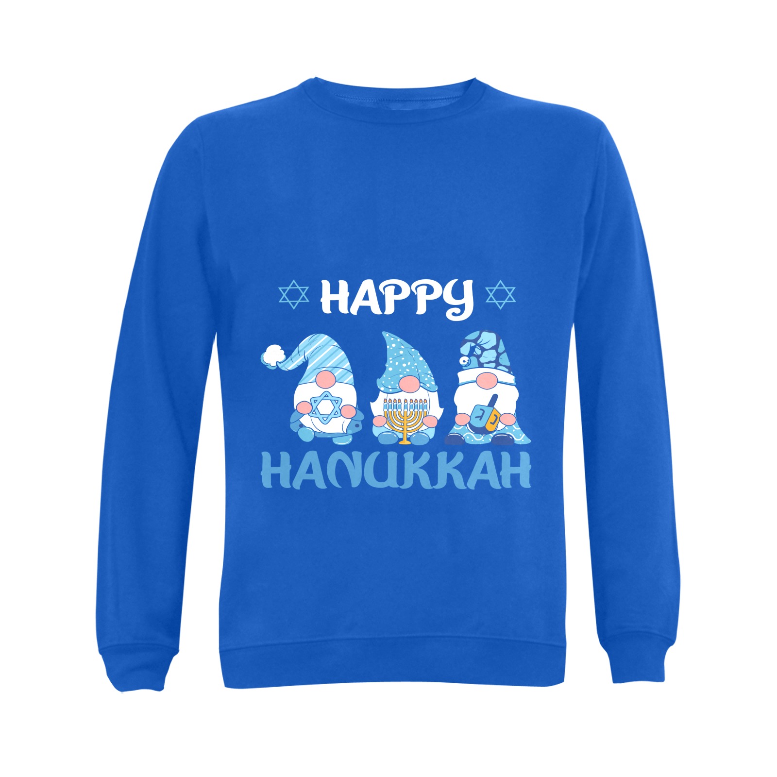 Happy Hanukah Gnomes (B) Gildan Crewneck Sweatshirt(NEW) (Model H01)