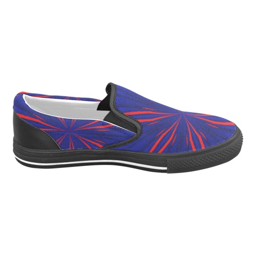 blue1 kal Men's Unusual Slip-on Canvas Shoes (Model 019)