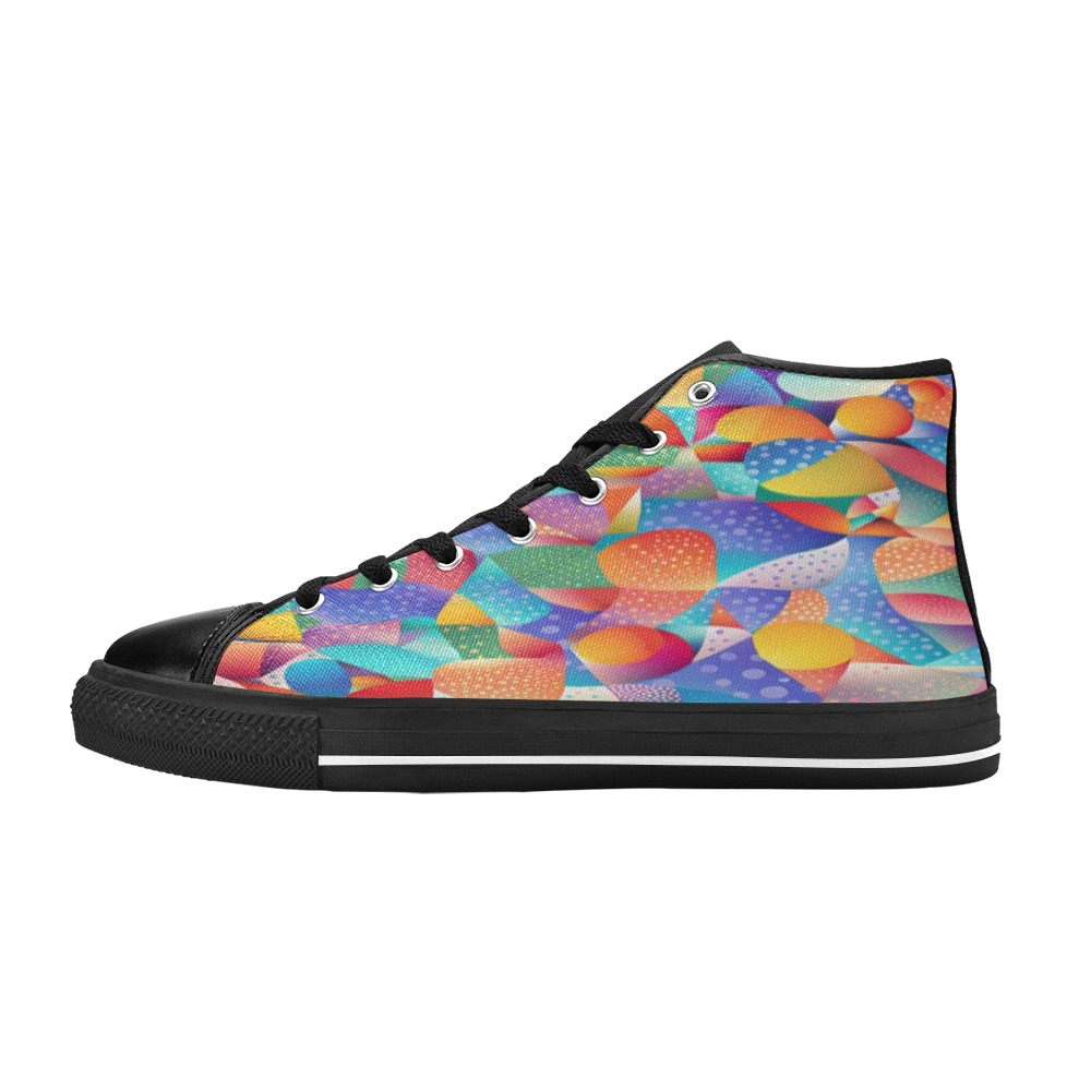 Sunset Ocean Waves Women's Classic High Top Canvas Shoes (Model 017)