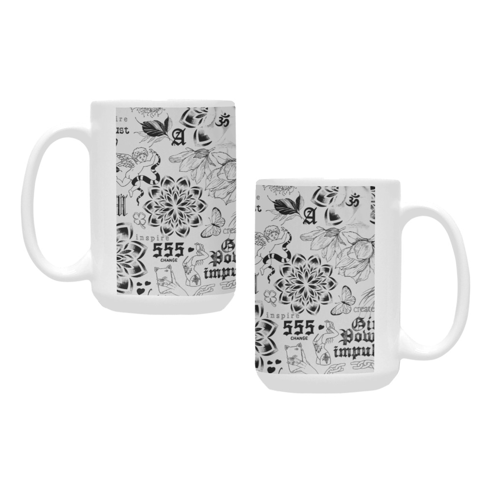 Inspirational tattoo pattern Custom Ceramic Mug (15OZ)