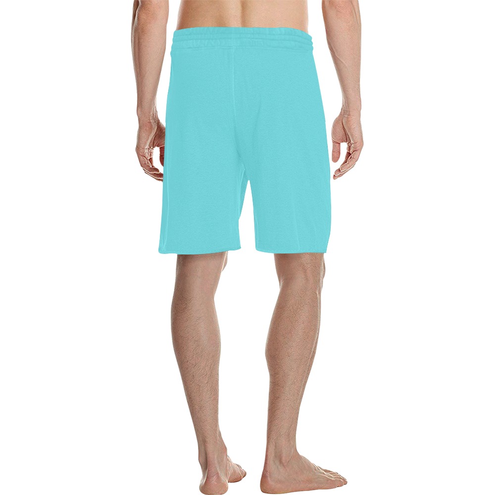turquoise Men's All Over Print Casual Shorts (Model L23)
